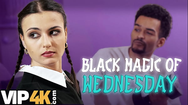 Daddy4K Fucking Slut Dressed As Wednesday Is Masturbating To Get Daddys Big Black Cock