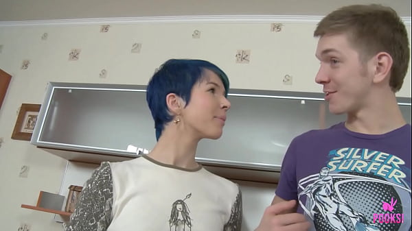 Aster V Is A Slim Blue Haired Brunette Shes So Innocent Looking And Slutty Watch This Sexy Brat Riding His Hard Cock Like A Maniac Then She Drops To Her Knees To Get Facialized By Milo