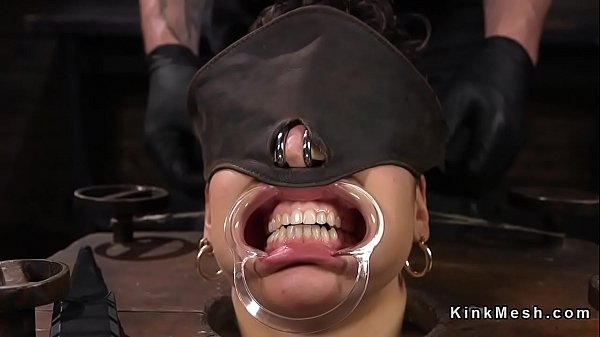 Short Haired Brunette Slave Hogtied In Chair Gets Feet Paddled