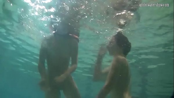 Swimming Pool Lesbos Having Fun Together