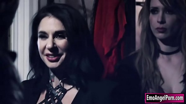 Tattooed Brunette Brings Her Blonde Friend In The Sex Club They Watch Together Two Goth Sluts Sucking Bigcock And In Return The Guy Licks Their Pussies After Thathe Fucks Blondes Pussy First And