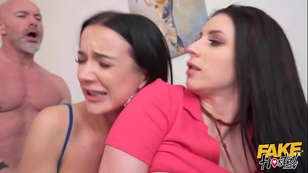 Fake Hostel Cheating Husband With Very Hard Cock Gets Into A Naughty Threesome With Thicc Brunette Wife And Friendly Big Tits Horny Young Backpacker With Nice Ass
