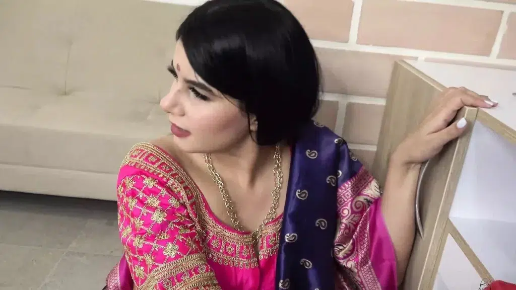 Huge Boobs Indian Milf Strips Saree Choli And Fucks With Devar Ji 1